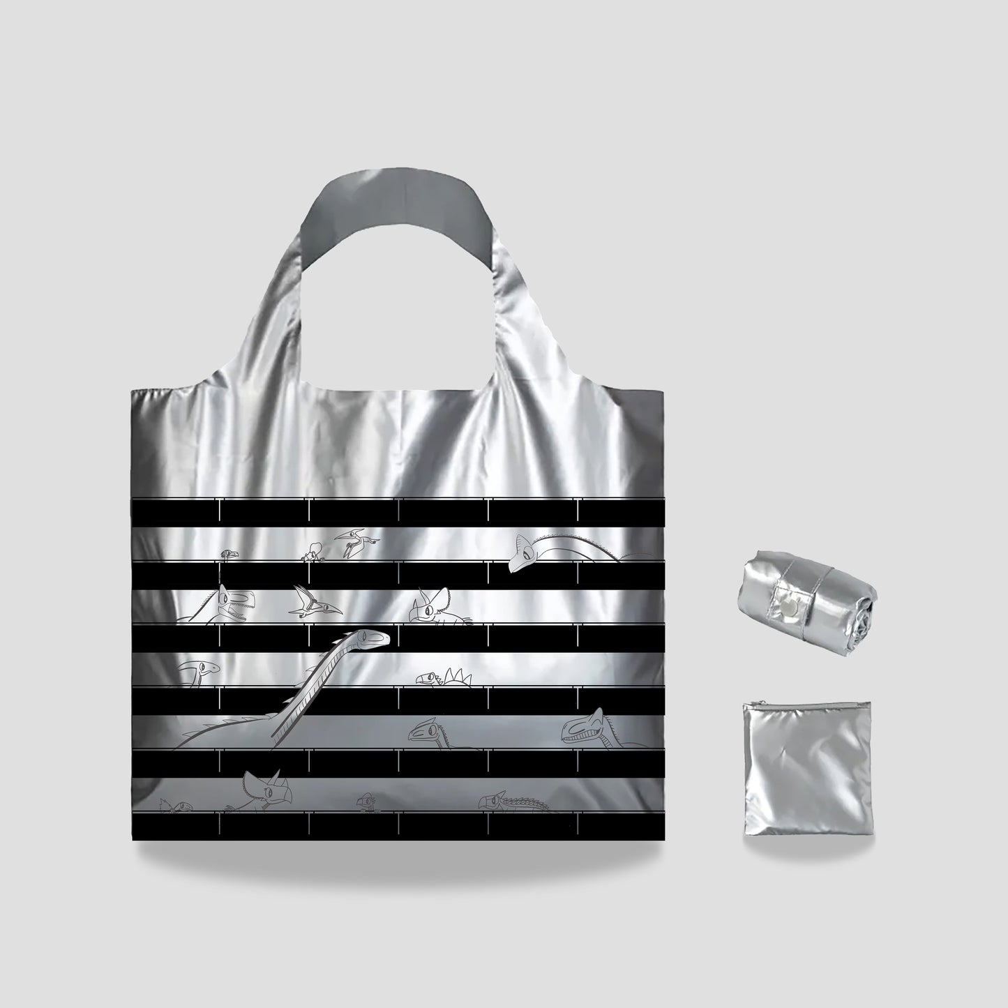 Recycled Bag(METALLIC) - Dino Block Party