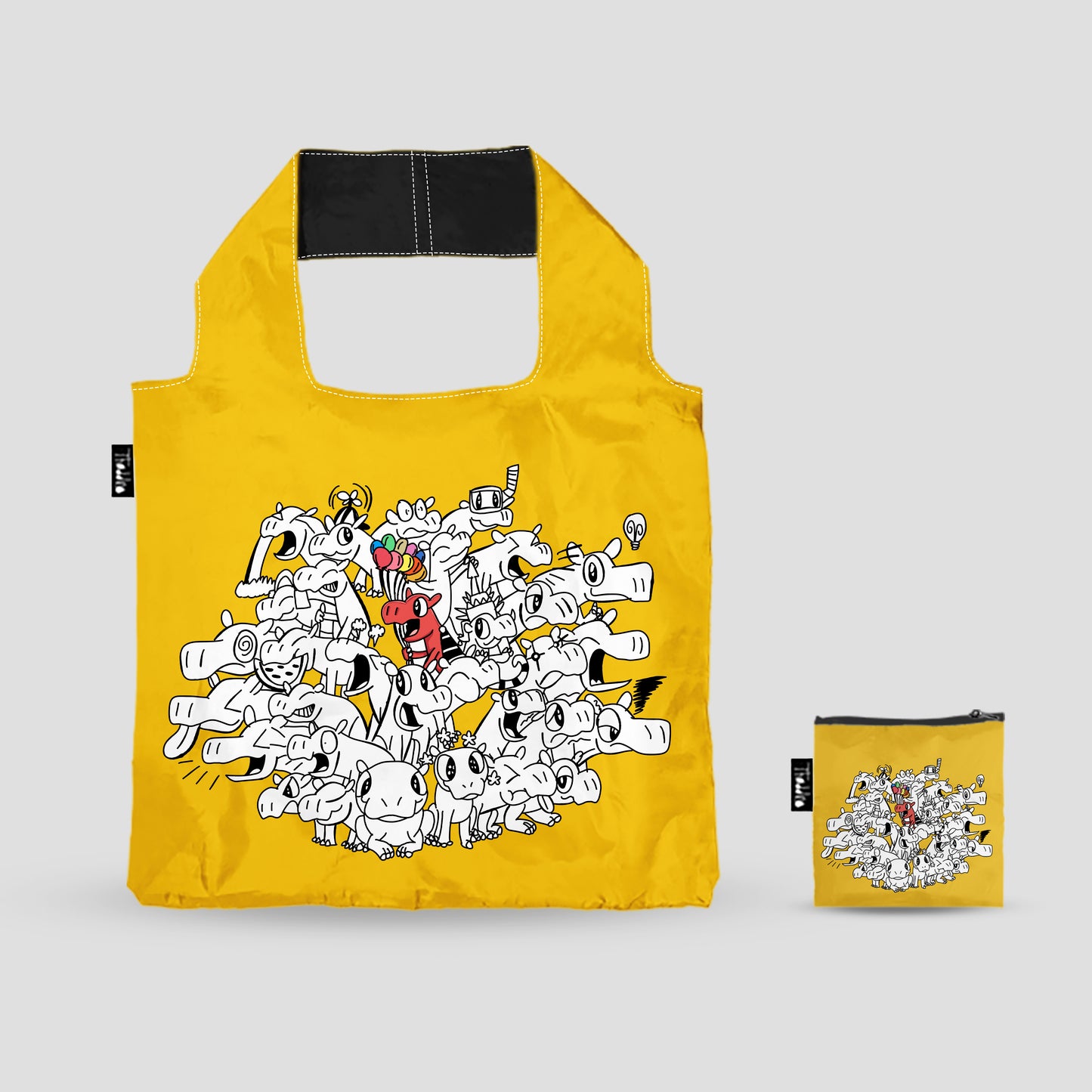 Recycled Bag - MooDeng, Pygmy Hippo(Yellow)