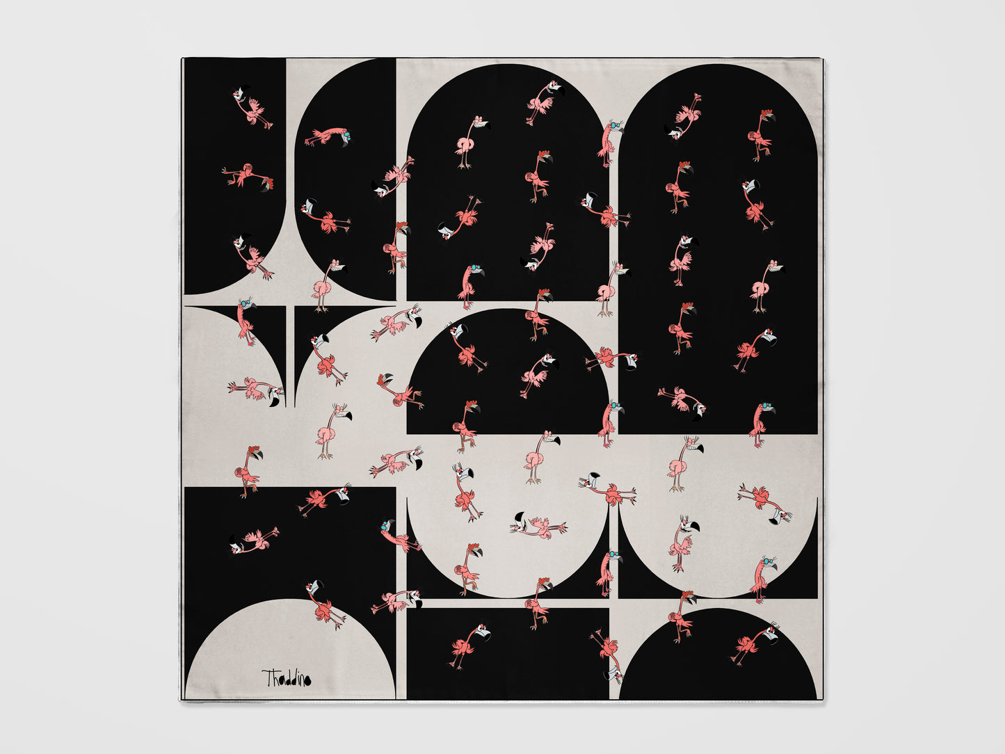 Scarf - Flamingo, beige