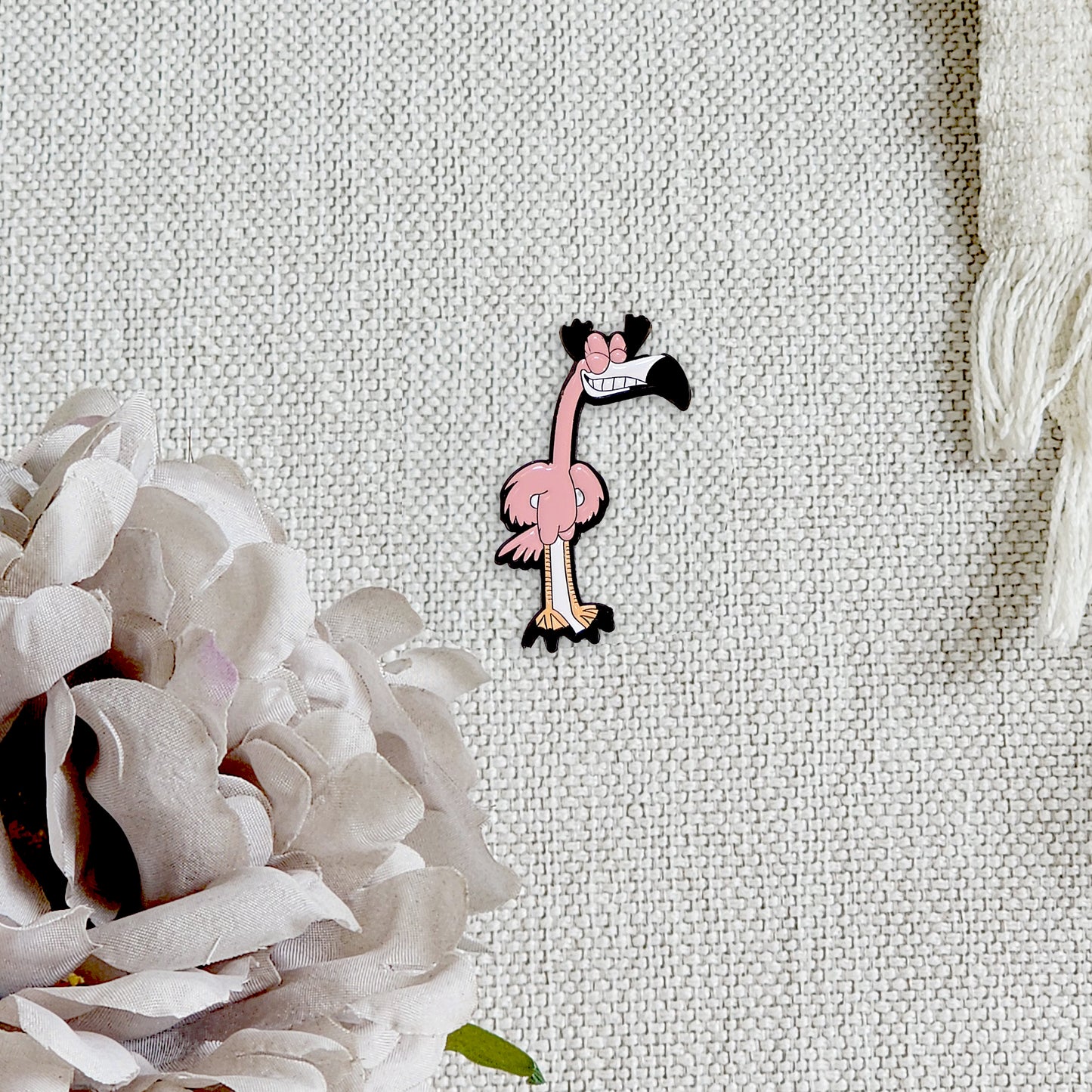 Lapel Pin - Flamingo, Smile