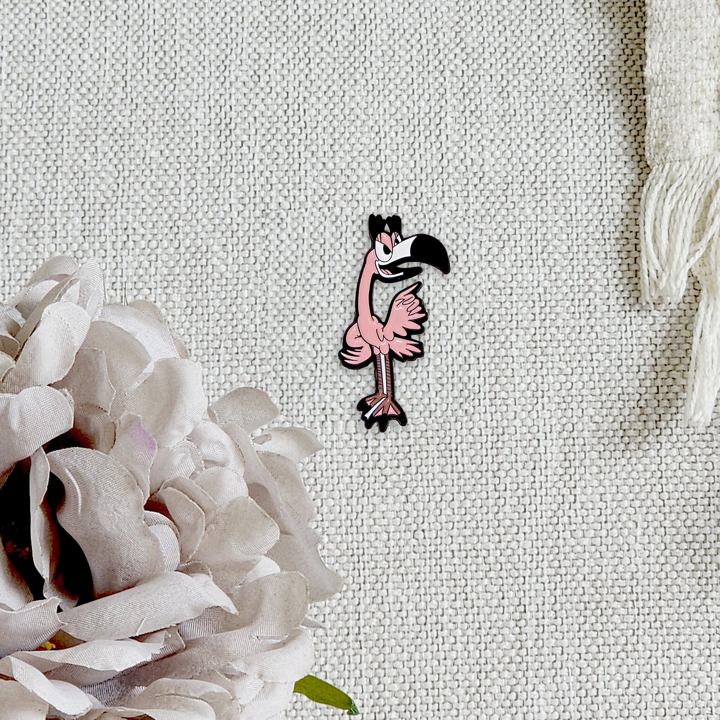 Lapel Pin - Flamingo, Hey You!