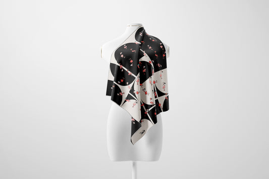 Scarf - Flamingo, beige
